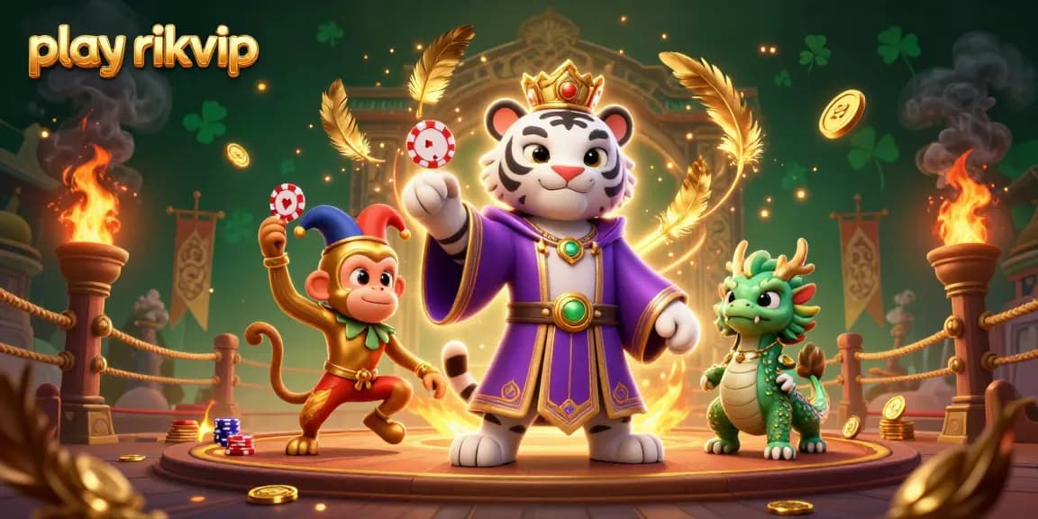 Engage with play rikvip by joining the vibrant world of this online casino illustration featuring dynamic characters.