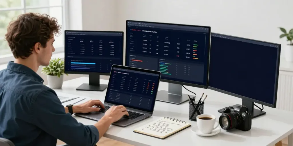Professional SEO specialist analyzing instant indexing strategies in a modern office.