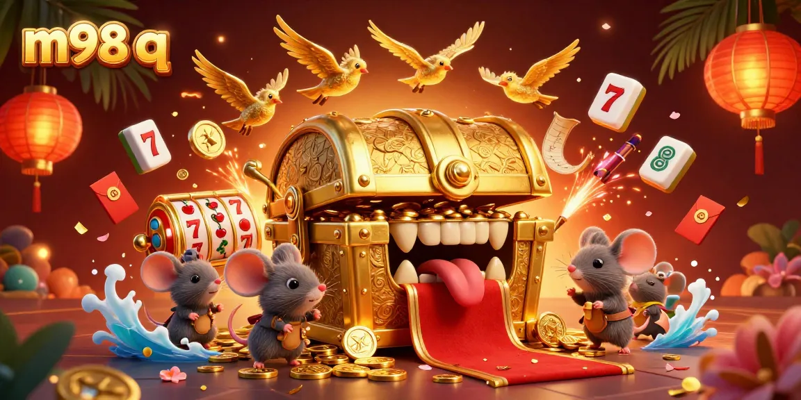 Experience the thrill of winnings with m98 q, as golden treasures and slot reels attract adventurous players.
